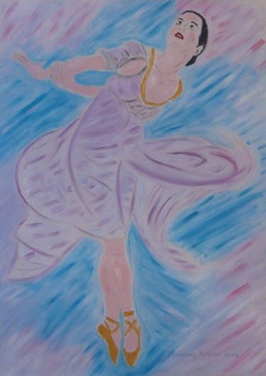 Pittura intitolato "Ballerina 2" da Vittorio Magagna, Opera d'arte originale, Olio Montato su Altro pannello rigido