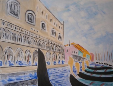 Pittura intitolato "Venezia" da Vittorio Magagna, Opera d'arte originale, Olio Montato su Altro pannello rigido
