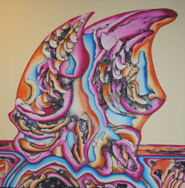 Картина под названием "Face off" - Vittorio Menditto, Подлинное произведение искусства, Масло