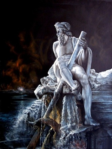 Painting titled "il gange" by Vittorio Murru, Original Artwork