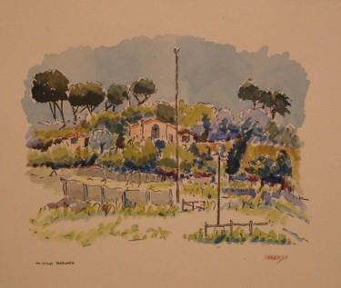 Painting titled "In villa borghese,…" by Vittorio Paradisi, Original Artwork, Watercolor