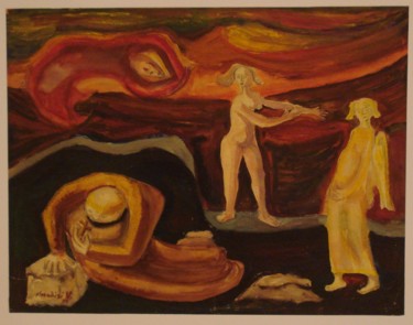 Pittura intitolato "Tentazione, 1955" da Vittorio Paradisi, Opera d'arte originale, Acquarello