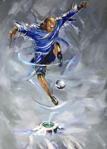 Картина под названием "Зидан" - Владимир Кириленко, Подлинное произведение искусства, Масло