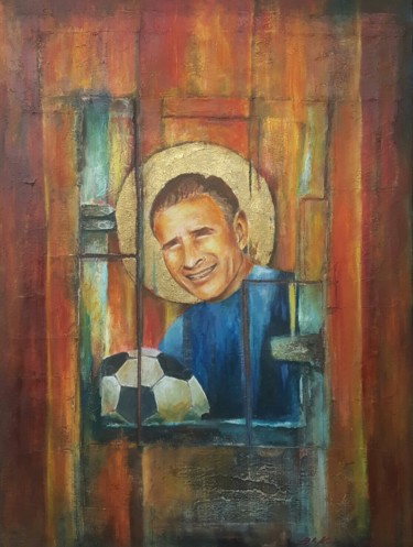 Картина под названием "Яшин" - Владимир Кириленко, Подлинное произведение искусства, Масло