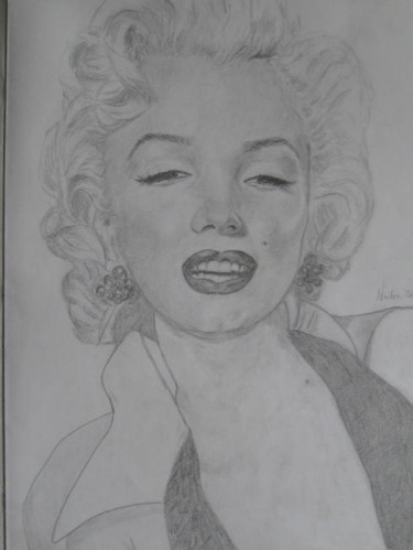 Dibujo titulada "Marilyn Monroe" por Nadia Iglesia, Obra de arte original