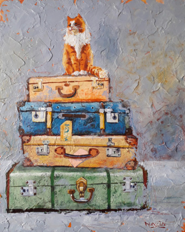 Painting titled "Luggage | Acrylic p…" by Alex Ziev, Original Artwork, Acrylic