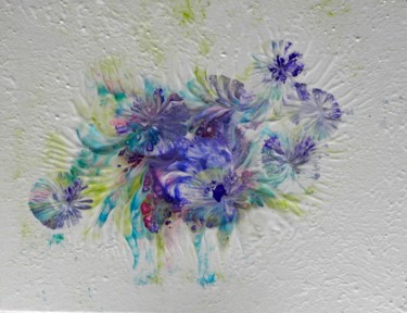 Pintura intitulada "abstraction-florale…" por Viviane Farrugia, Obras de arte originais, Acrílico