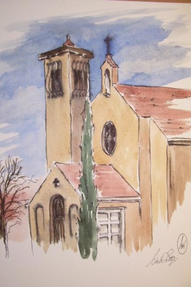 Painting titled "The church of the t…" by Viv De Boo, Original Artwork