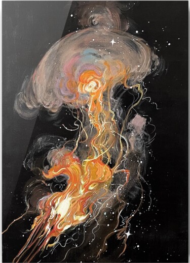 Painting titled "nebulae" by Vivian Wang, Original Artwork, Acrylic