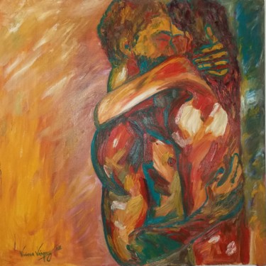 Картина под названием "Protección" - Viviana Vasquez Vega, Подлинное произведение искусства, Масло