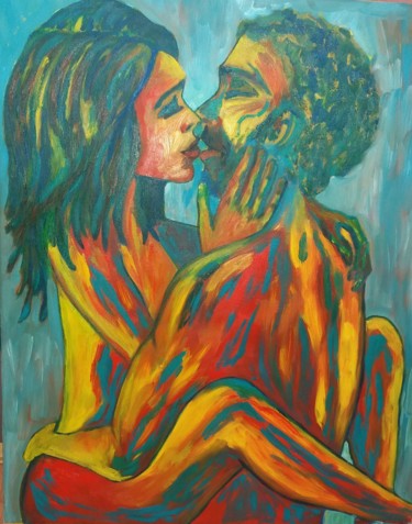 Malerei mit dem Titel "Amor" von Viviana Vasquez Vega, Original-Kunstwerk, Öl
