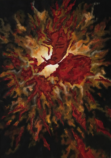 Pittura intitolato "Fissione" da Viviana Bellanza, Opera d'arte originale, Olio Montato su Telaio per barella in legno