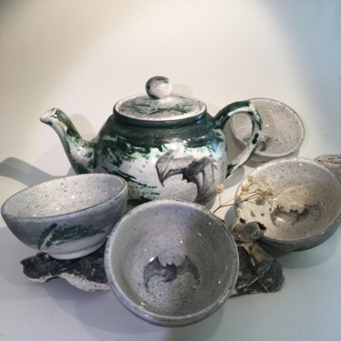 Скульптура под названием "Tea set japanese ba…" - Viviana Bellanza, Подлинное произведение искусства, Глина