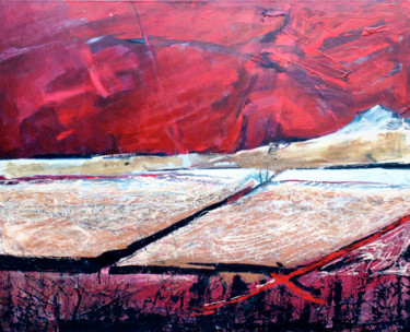 Pittura intitolato "desierto rojo.jpg" da Viviana Troya, Opera d'arte originale, Olio