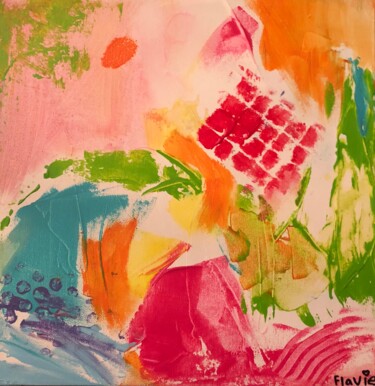 Peinture intitulée ""Ciel multicolore"" par Viviane Arsenault (Viv), Œuvre d'art originale, Acrylique