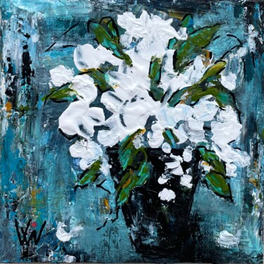 Malerei mit dem Titel ""Fleurs de neige"" von Viviane Arsenault (Viv), Original-Kunstwerk, Acryl