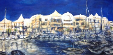 Peinture intitulée ""La Marina"" par Viviane Arsenault (Viv), Œuvre d'art originale, Acrylique