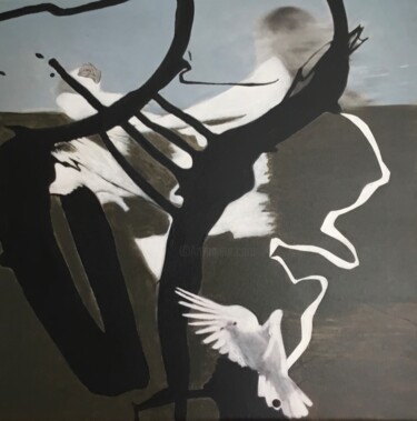 Painting titled "Angel" by Viviane Austerveil, Original Artwork, Acrylic
