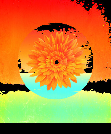 Digital Arts titled "Sunflowervintage su…" by Viviane Cruickshank, Original Artwork, Digital Painting