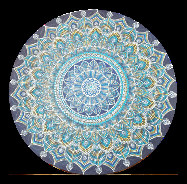 Painting titled "Blue mosaïque" by Viviane Ramaye (Dadou), Original Artwork, Acrylic