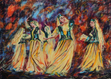 Malerei mit dem Titel "Norouz" von Viviane Risser, Original-Kunstwerk, Pastell