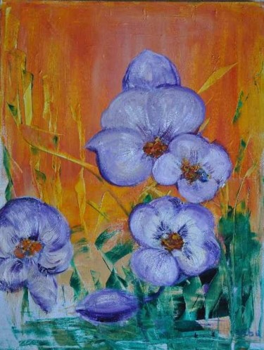 Peinture intitulée "crocus" par Viba, Œuvre d'art originale