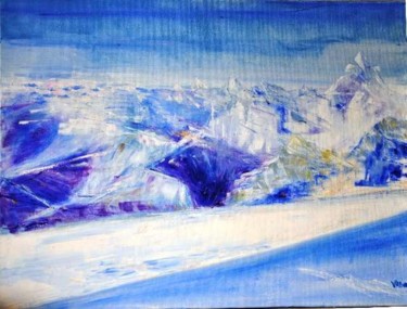 Peinture intitulée "glacier de la Girose" par Viba, Œuvre d'art originale