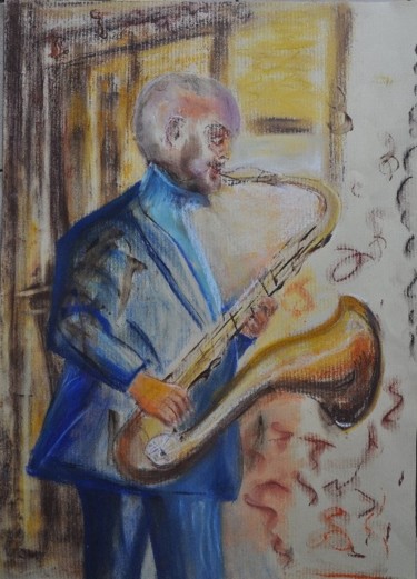 Peinture intitulée "le saxophoniste" par Viba, Œuvre d'art originale