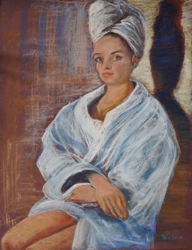 Painting titled "Sortie de bain" by Viba, Original Artwork