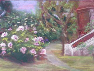 Painting titled "Les pivoines" by Viba, Original Artwork