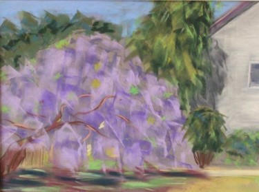 Painting titled "La glycine" by Viba, Original Artwork