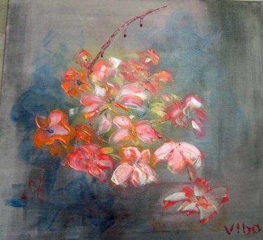 Painting titled "Héllébores" by Viba, Original Artwork