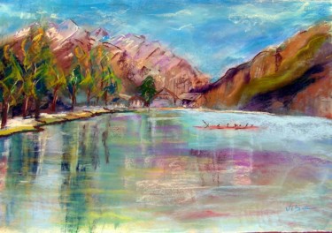 Peinture intitulée "regate-sur-le-lac.j…" par Viba, Œuvre d'art originale