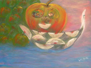 Peinture intitulée "Pomme à Venise" par Viba, Œuvre d'art originale, Huile