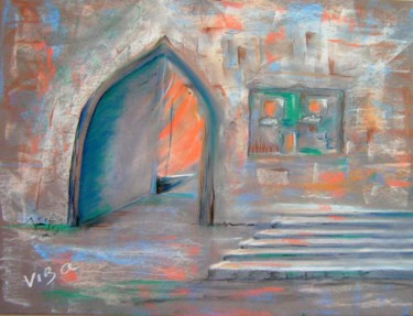Painting titled "La porte" by Viba, Original Artwork