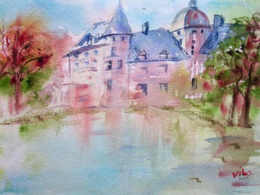 Painting titled "Le chateau" by Viba, Original Artwork