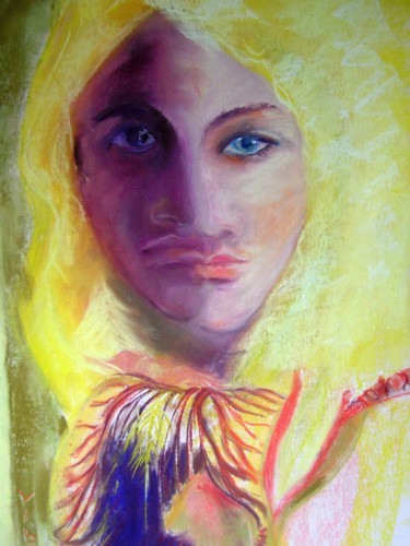 Peinture intitulée "Double face" par Viba, Œuvre d'art originale, Pastel