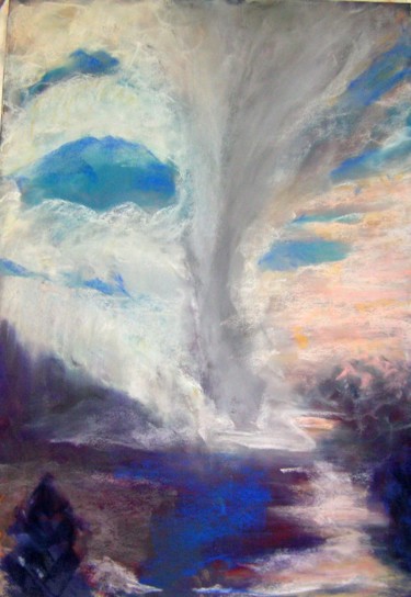 Peinture intitulée "Nuée après L'orage" par Viba, Œuvre d'art originale, Pastel