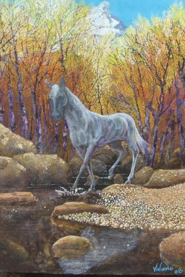 Painting titled "Autumn from The 4 S…" by Viviano, Original Artwork, Oil