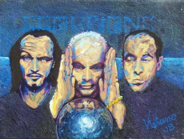Painting titled "The Scorpions band…" by Viviano, Original Artwork, Oil
