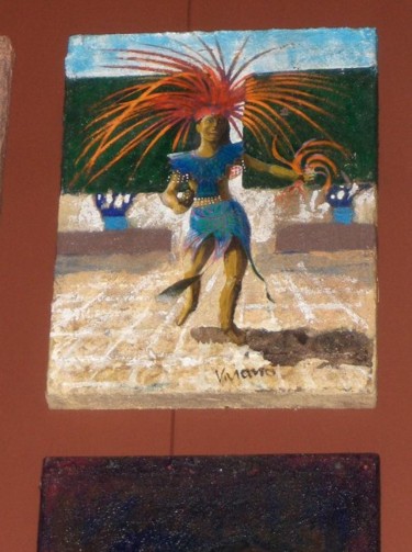 Painting titled "Girl in Blue Danzan…" by Viviano, Original Artwork, Oil