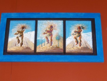 Painting titled "Chichimecas Tryptic" by Viviano, Original Artwork, Other