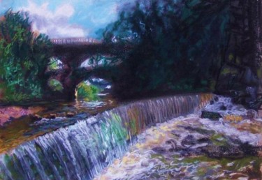 Painting titled "New Mills in pastel" by Viviano, Original Artwork