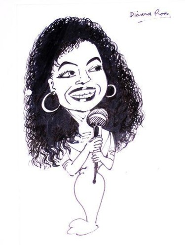 Drawing titled "Diana Ross" by Viviano, Original Artwork