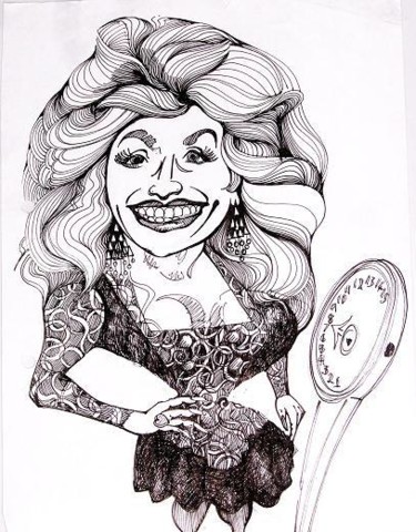 Drawing titled "Dolly Parton" by Viviano, Original Artwork