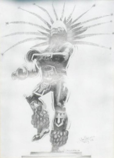 Painting titled "Chichimeca dancing" by Viviano, Original Artwork