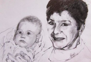 Drawing titled "Mother_and_daughter…" by Viviano, Original Artwork