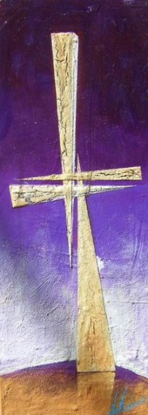 Painting titled "Cross of nails in c…" by Viviano, Original Artwork