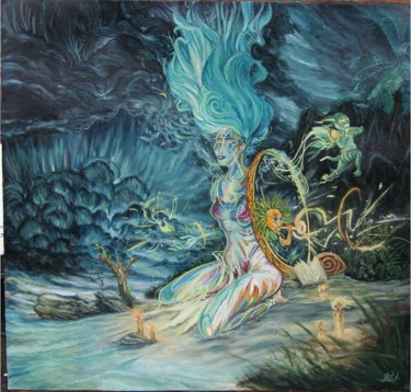 Картина под названием "Rebirth" - Vivid Spirit, Подлинное произведение искусства, Масло