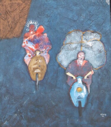 Peinture intitulée "Ride together" par Vivien Tapsoba, Œuvre d'art originale, Acrylique